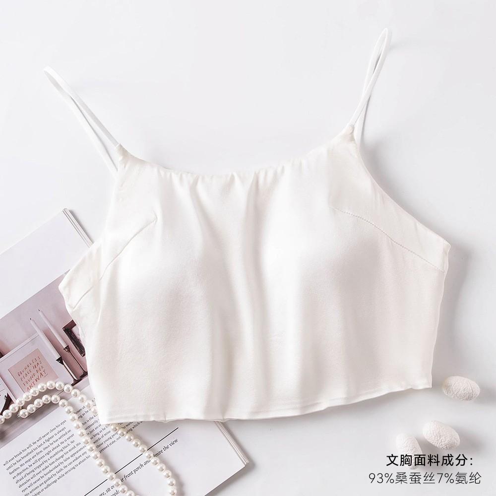 New tube top sling light luxury tube top mulberry silk sling small vest