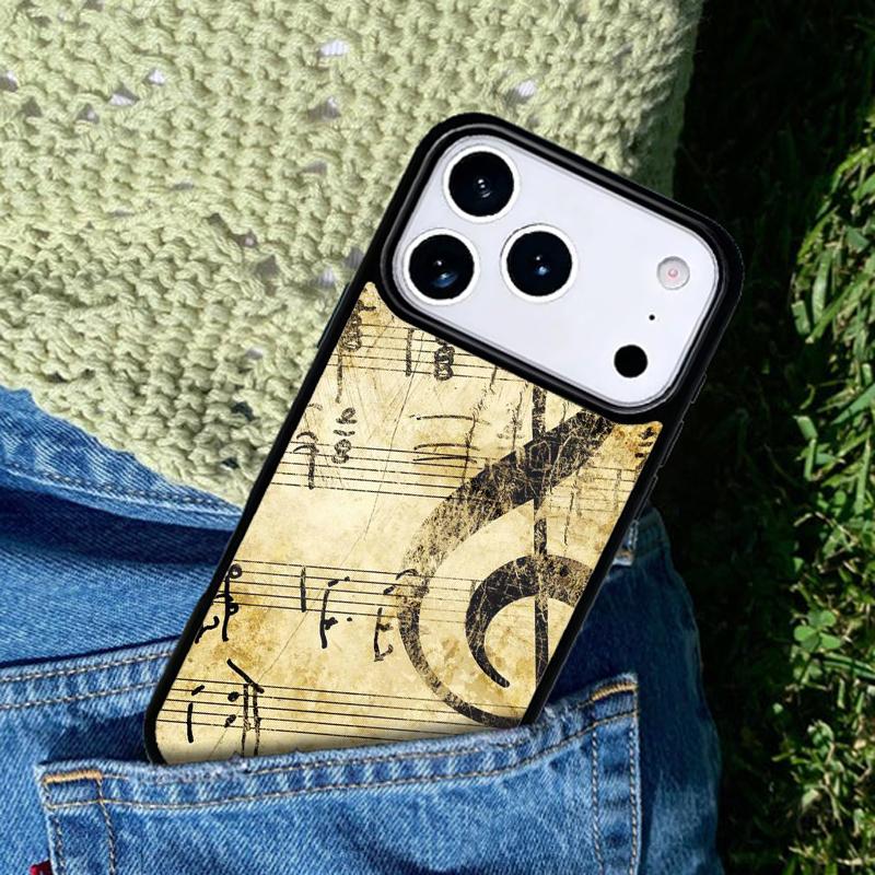Клавиши пианино Винтажные ноты чехол для мобильного телефона Совместим с IPhone 17 16 15 14 13 12 11Pro Max 17 Air cover