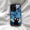 Чехол для Vivo Y56 5G Y16 Y15s Y15A Y01 Аниме Черный Кот Звездное Облако Печать Чехол для Телефона Акриловая Жесткая Задняя Панель С Гибким Краем из ТПУ