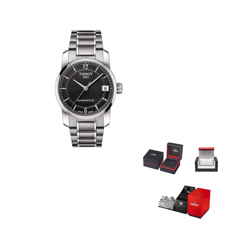 Tissot Женские часы с титановым автоматическим механическим механизмом 32 мм Черный циферблат T087.207.44.057.00