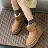2024 Модная женская обувь Короткие плюшевые женские сапоги Новые повседневные ботинки с боковой молнией Женские горячие продажи Круглый носок Плоские туфли Зимние сапоги