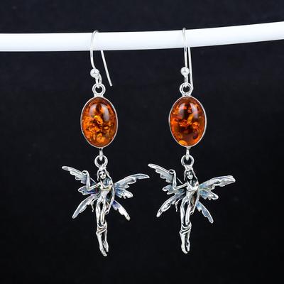 Серьги из балтийского янтаря, старинные серьги из стерлингового серебра 925 пробы, серьги-подвески из серебра в стиле бохо, подарки на день рождения, подарки для нее