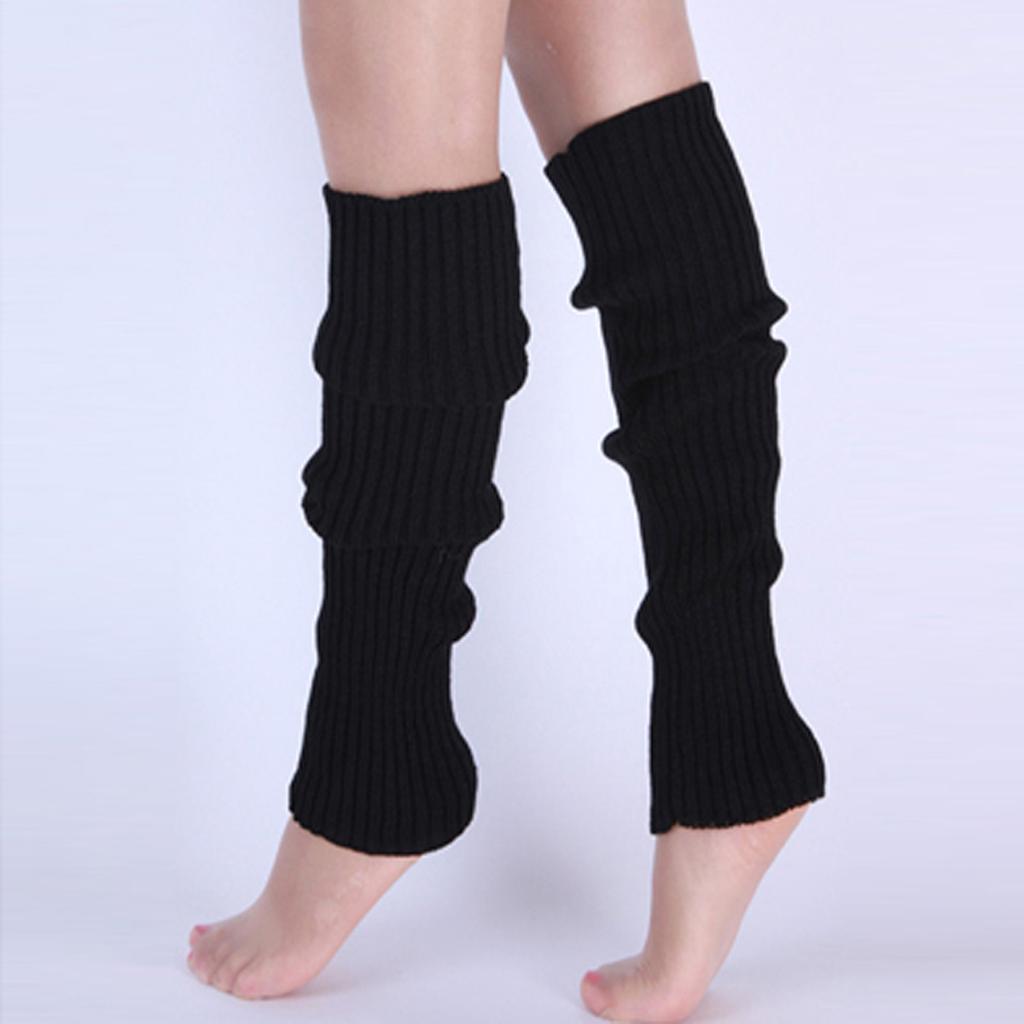 Classic Knitted Leg Warmers Ribbed Knit Knee High Leg Warmers Women's Stockings and Hosiery