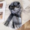 New Pure Wool Plaid Scarf British Men and Women Couples Winter Warm Double-sided Fringed High-end Scarf