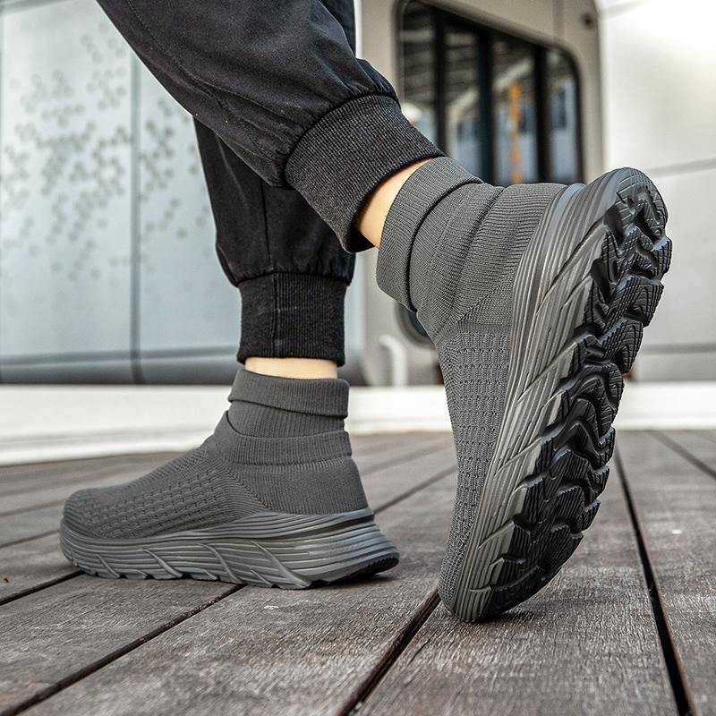 Унисекс модные плетеные спортивные туфли для мужчин, высокие носки для женщин, повседневная обувь для женщин, кроссовки