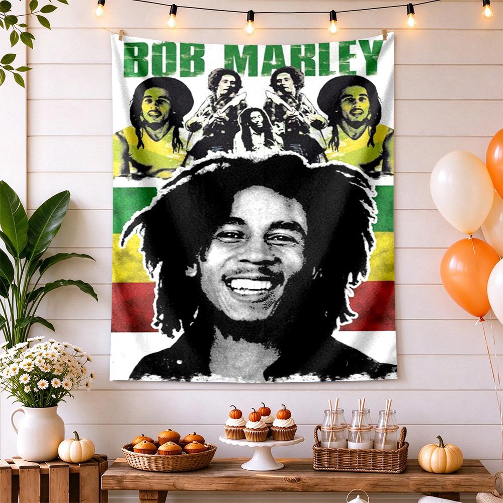 Bob Marley Retro Tapestry Rustic Farmhouse Designed for Dorm Wall Bedroom Reading Corner All Season Hand Painted Style Perfect Gift for Dorm Roommate