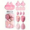 Makeup Sponge Set, 12 / 14 Pieces, Egg - Shaped Beauty Makeup Puffs, Base Sponges, Powder Puffs, Women’s Makeup Accessories, Cosmetic Tools