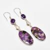 Copper Amethyst, Amethyst Gemstone 925 Silver Plated Jewelry Earring 3.21"