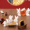Resin Mini Ornaments Mooncake Mid-Autumn Festival Desk Figurines Cute Micro Landscape Decor  DIY
