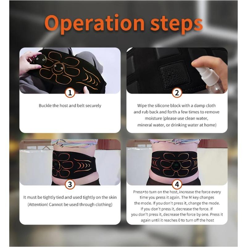 Тонизирующий пояс для брюшного пресса EMS стимулятор мышц Abs Trainer Тонер для мышц USB зарядка для коррекции фигуры для похудения, похудения для рук, спины