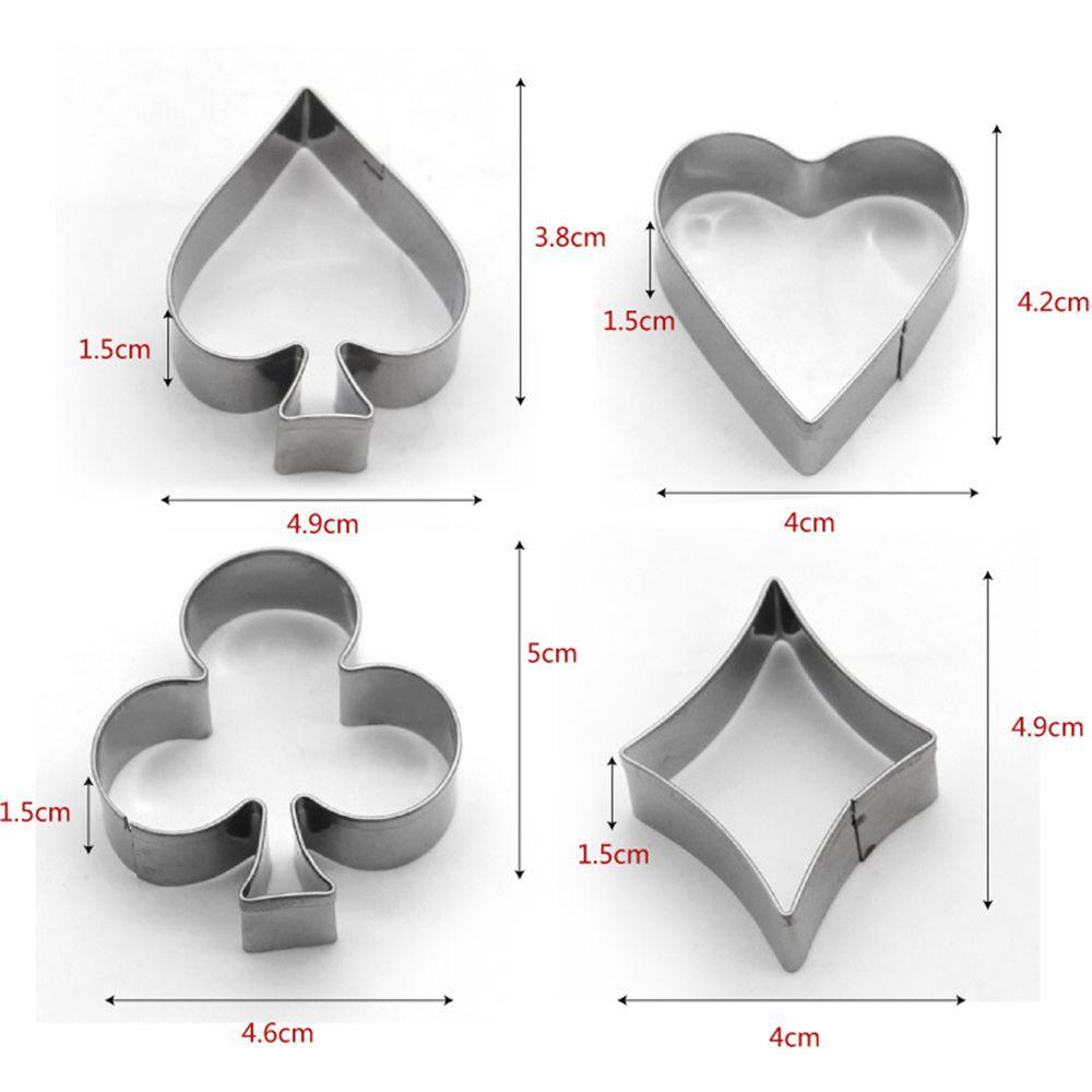 Tools Fondant Cake Heart Poker Biscuit Mould Playing Cards Shape Stainless Steel Cookie Cutter