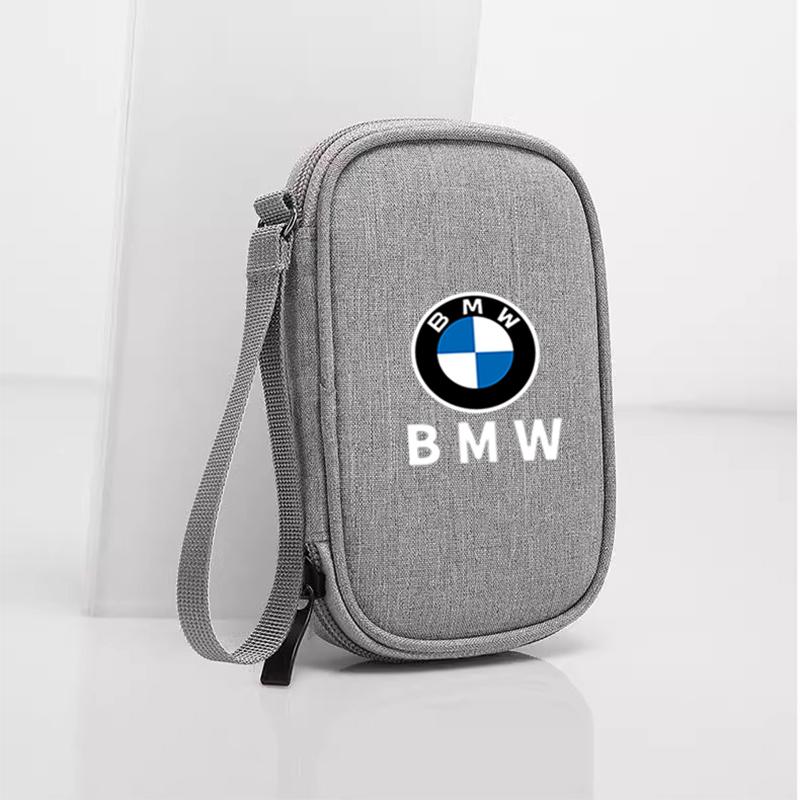 KYLZ4 Portable Waterproof Car USB Cable Storage Bag Multi-Function Auto Organizer Accessories For BMW M Series M3 M5 X1 X3 X5 X6 E90