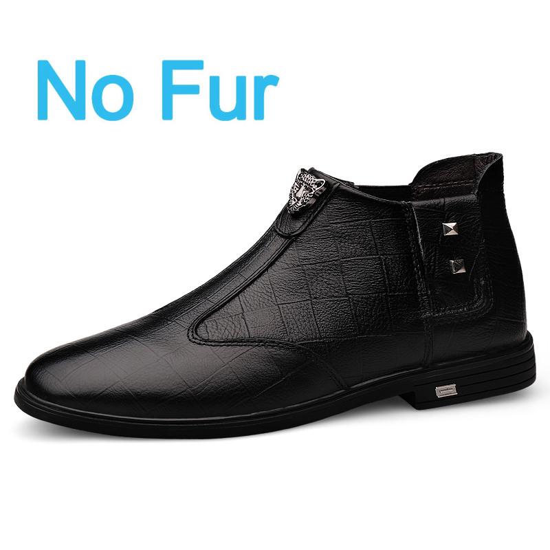 Мужские ботинки, новые повседневные туфли из натуральной кожи с высоким берцем, повседневная деловая обувь из коровьей кожи высшего качества, зимние теплые ботильоны