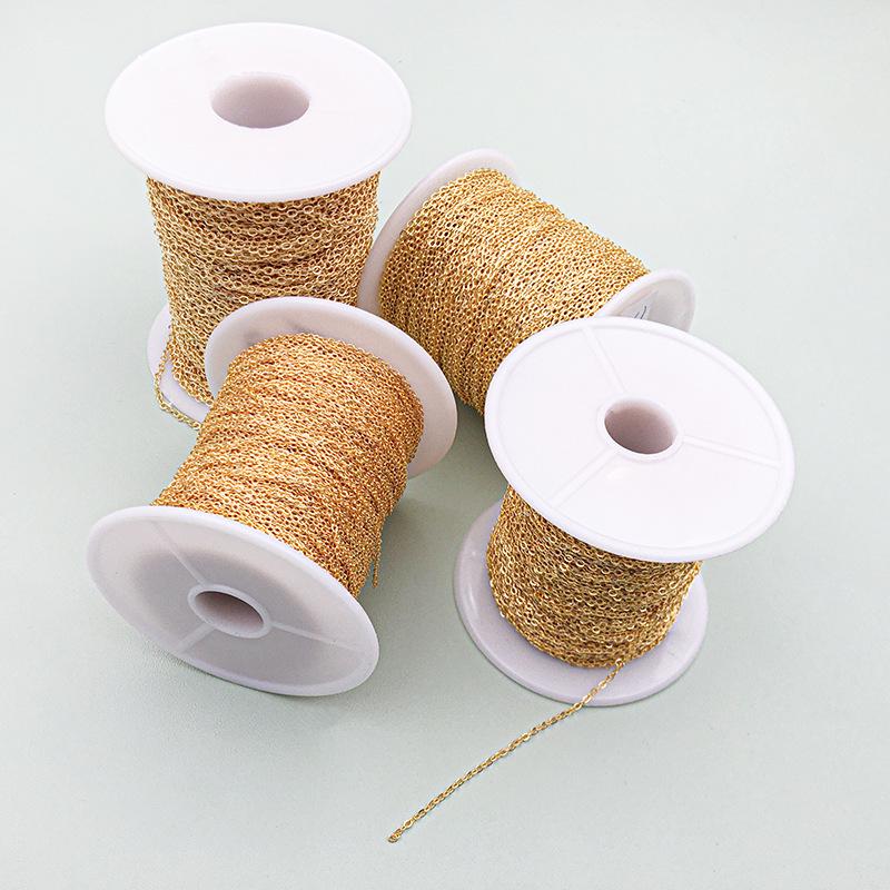 Медная цепочка с позолотой 18 карат: 1 м О-образная кисточка-удлинитель для самостоятельного изготовления ожерелья и браслета