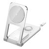 M2 Foldable 3-in-1 Phone Stand Magnetic Wireless Charger With Built-In Type-C Cable 15W Fast Charging