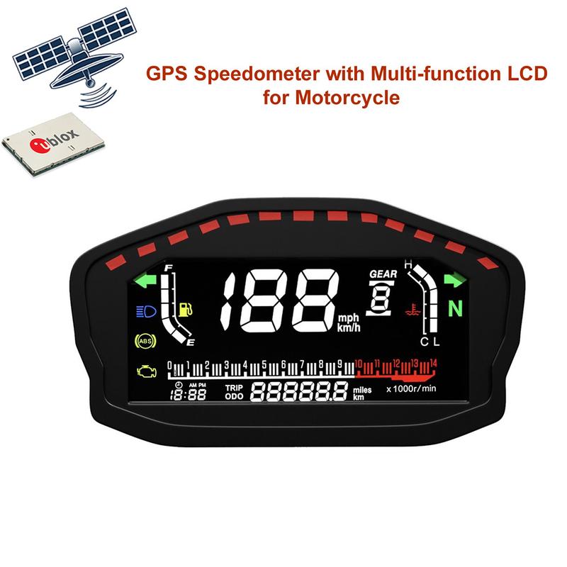 Universal Motorcycle LED LCD GPS Speedometer Digital Backlight Waterproof Odometer Tachometer For 2,4 Cylinders Motor Car