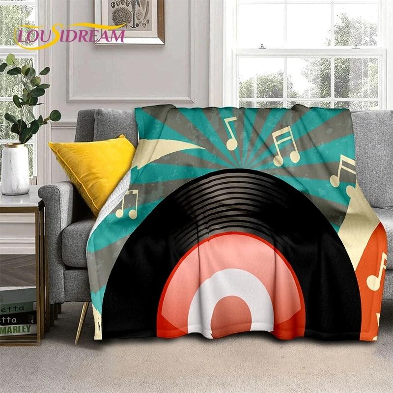 Виниловая пластинка музыка диджей экран лента мягкое фланелевое одеяло для кровати спальни дивана пикника, плед для укрытия на открытом воздухе отдых подарок
