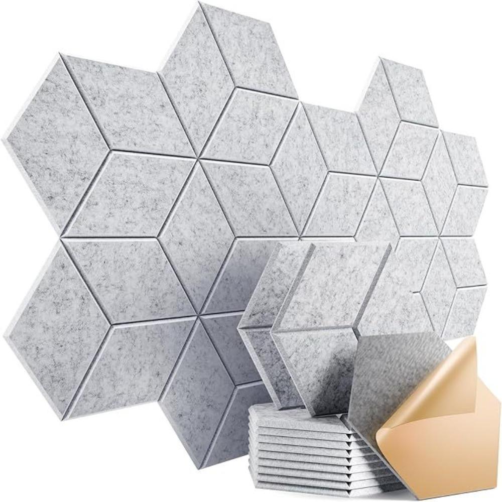 6pcs Y-Type Acoustic Panels Polyester Sound Insulation Panel Background Wall Stickers Music Rooms