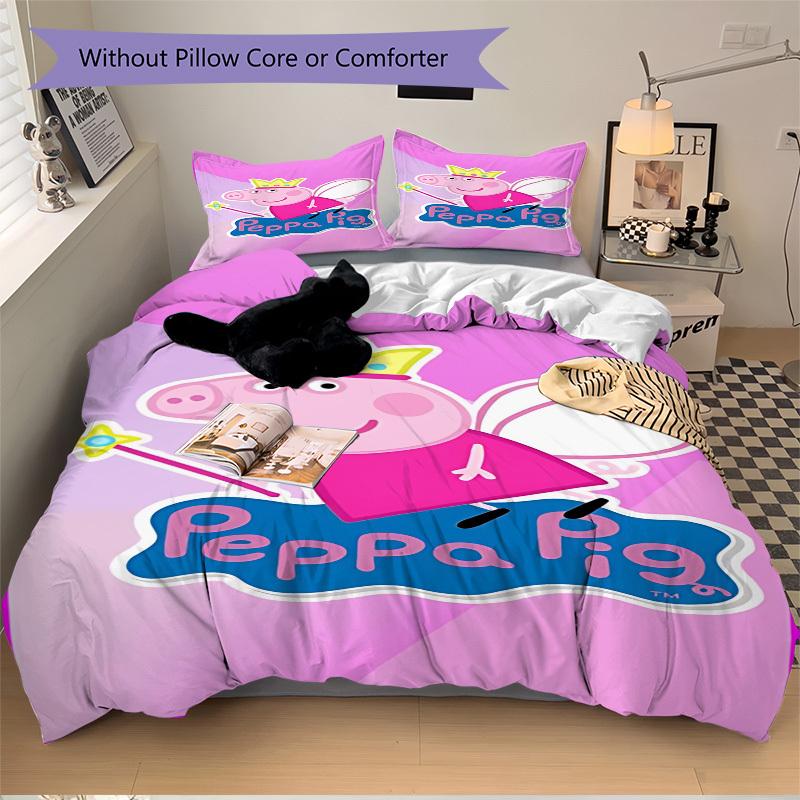 3pcs Peppa Pig Duvet Cover Set - Includes 1 Duvet Cover and 1/2 Pillowcases (No Insert) yy251107179