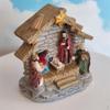 Resin Holy Nativity Figurines Scene Sculpture Set Religious Worship Desk Decoration Gift