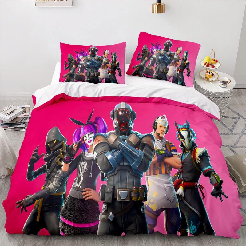 Fortnite Костюм Кровать Удобное Пододеяльник Игра Косплей Спальня Покрывало на Кровать Постельное белье Аниме Мультфильм Наволочка Декор Комнаты Рождественский Подарок