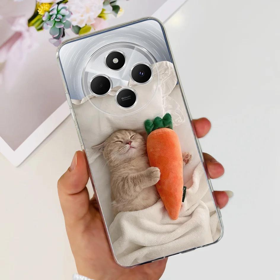 Чехол для Xiaomi Poco C75 2024 Новый Стильный Цветок Мягкий Прозрачный Силиконовый Чехол для Телефона Для Xiaomi Poco C75 4G C 75 PocoC75 Coque