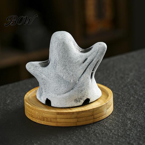 Decorative Ghost Figurine Incense Holder, Halloween Cute Ghosts Scents Burner, Resin Aromatherapy Statue Waterfall Burner Backflow Home Desktop