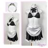 Maid Uniform Cosplay Costume Maid Bikini Elegant Cute Sexy Apron Underwear Sexy Lingerie Competition Underwear Jersey Bra Halloween Black Event