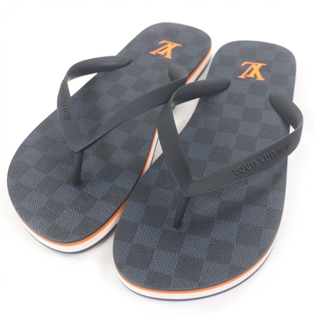 Great LOUIS VUITTON Beach sandal LV Molitor Line Damier logo thong sandals Used