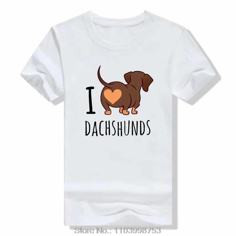 Dachshund funny cartoon T-shirt for men, fashionable summer, 100% cotton, casual street, round neck, short sleeve