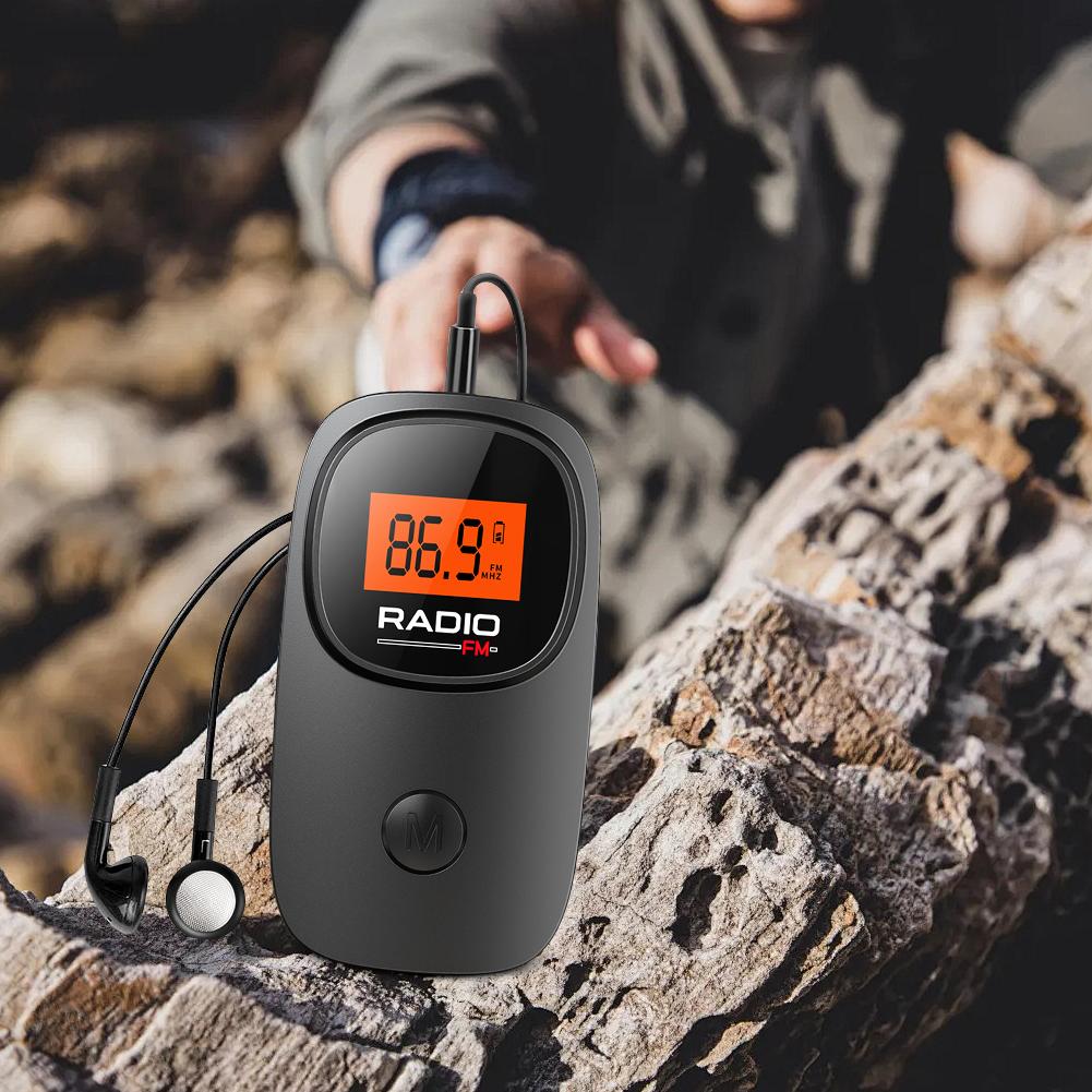 Портативное радио с цифровой настройкой, мини-радио с наушником, радио на батарейках с клипсой для ходьбы, бега