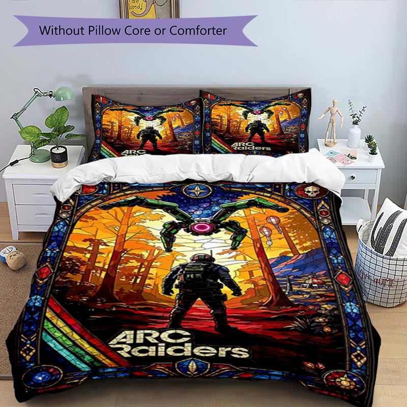 3Pcs Arc Raiders Glass Vintage Scifi Survival Bedding Quilt Set Quilt Cover Gift For Fans 1 Duvet Cover 2 Pillowcase Game431