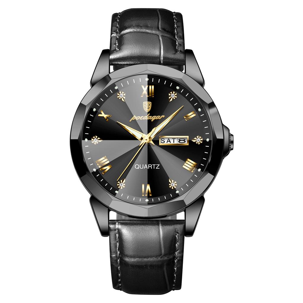 New Leather Business Watch Men Warterproof Sports Mens Watch Top Brand Luxury Clock Male Quartz Wristwatch