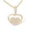 [L1803] - Gold Plated Pendant 'Love Divine' White Gold - 20x13 Mm
