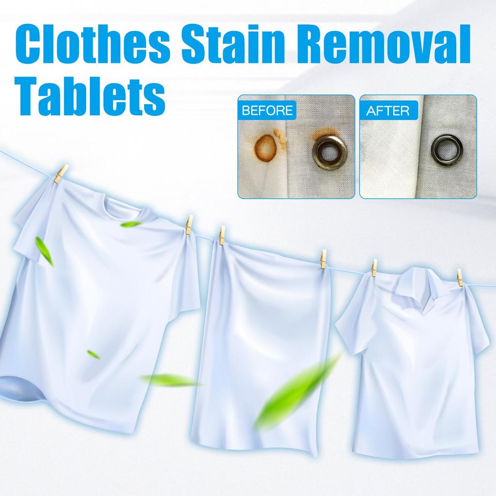 Laundry Tablets, Stain Remover For Clothes Laundry Strong Decontamination Detergent Powder Tablets For Underwear And Clothes