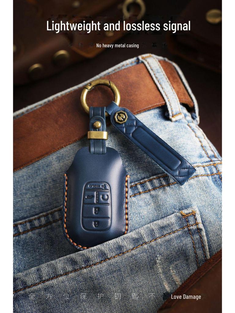 Ретро Чехол для ключей из натуральной кожи ручной работы для Honda Accord/Civic