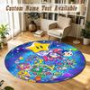 Round Rug Custom NameSuper Mario Pattern Non Slip Carpet Home Floor Decor