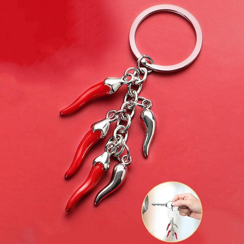 Креативный металлический брелок в виде красного перца, мини-подвеска в виде перца, аксессуары для ключей