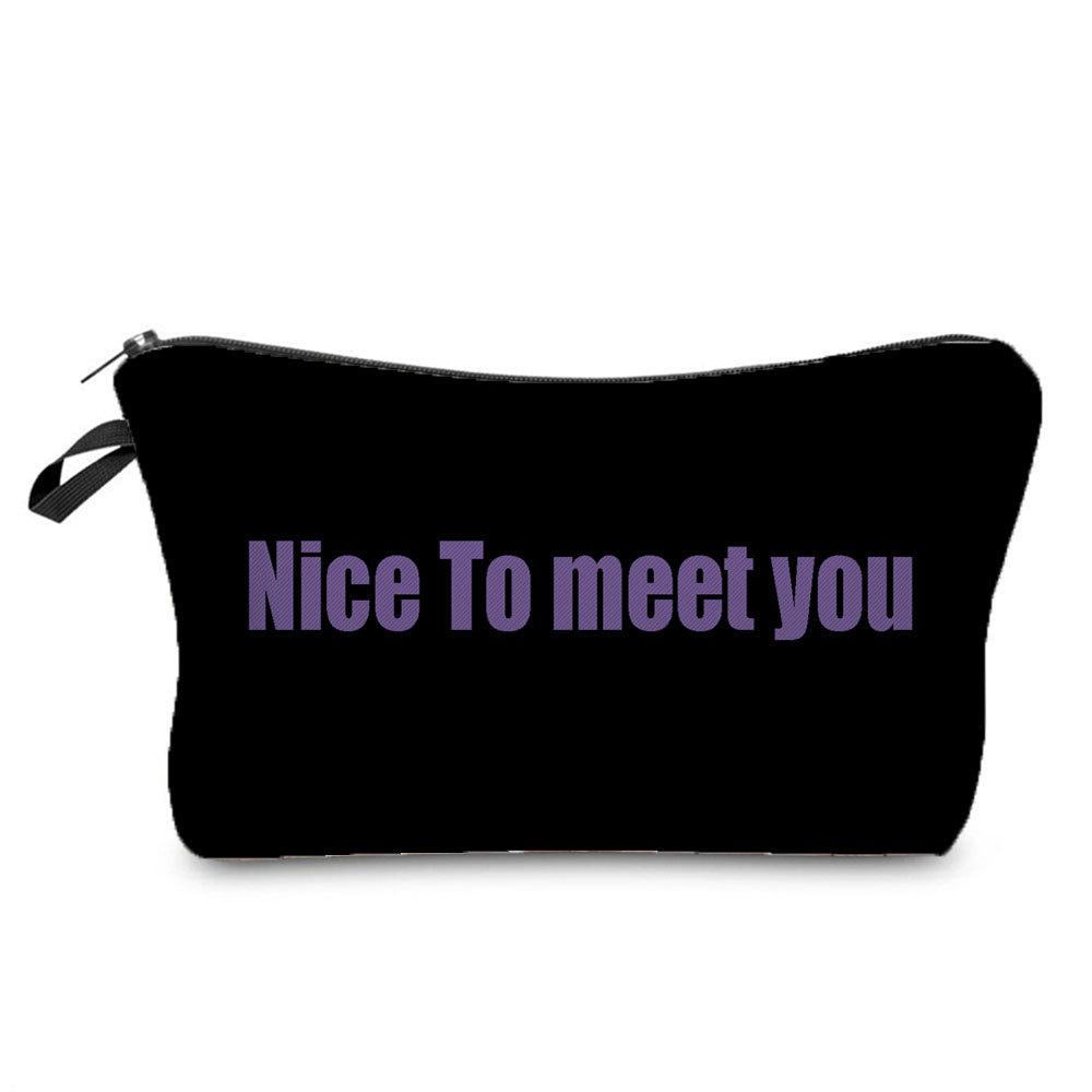 Женская косметичка с принтом английского алфавита Органайзер для туалетных принадлежностей Дорожный чехол для хранения 6696