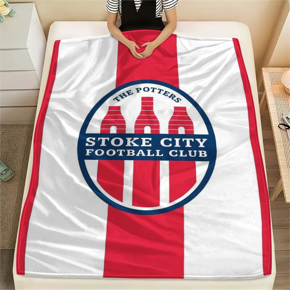 1PC Stoke City FC Print Flannel Blanket, High quality Comfortable for All Seasons, Home Decor, Warmth and Comfort, Perfect for Christmas Gifts182