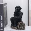 1pc Resin Figurines, Thinker Chimpanzees Abstract Ornament, Sculpture For Home Office Bookshelf Desk Decor