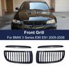 1 Slat Line Front Bumper Kidney Grille Hood Grills Gloss Black For BMW 3 Series E90 E91 323I 328I 335I 330I 325I