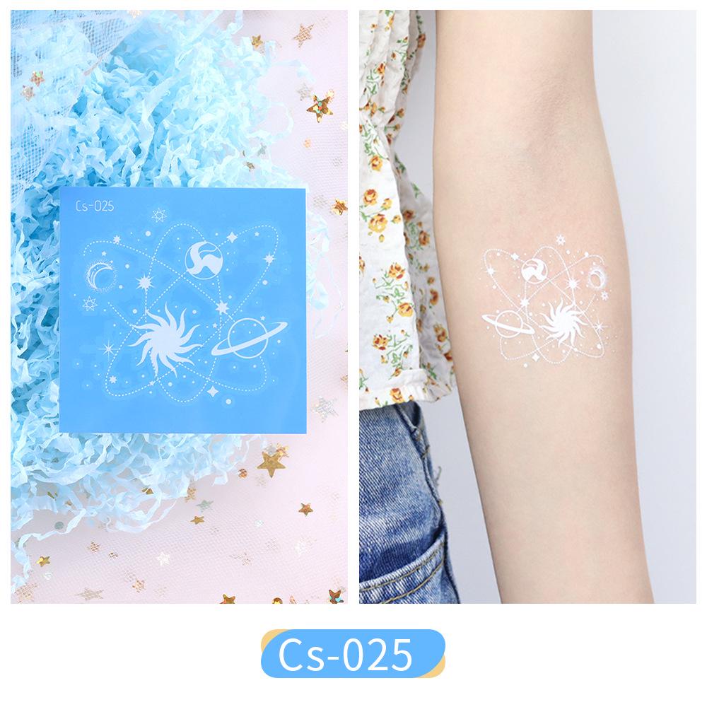 Trendy White Flower Temporary Tattoo Stickers for Face & Arm