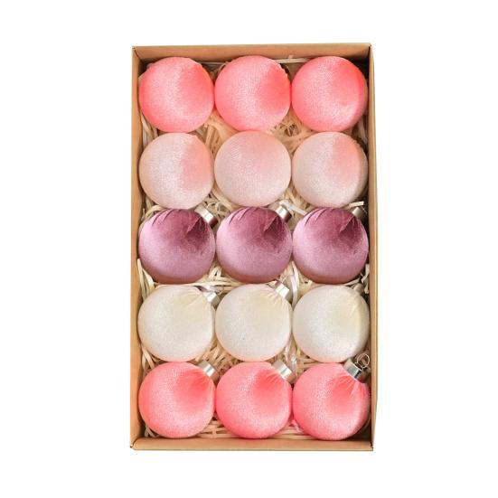 15 Pcs Christmas Ball Ornaments Lightweight Shatterproof Velvet Balls Reusable Festive Hanging Decorations for Home Xmas Tree