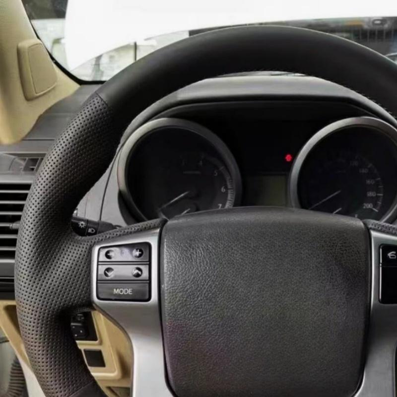 Car Steering Wheel Braid Cover Soft 100% Fit For Toyota Land Cruiser Prado 2010-2011 2012-2014Car Products Steering Wrap