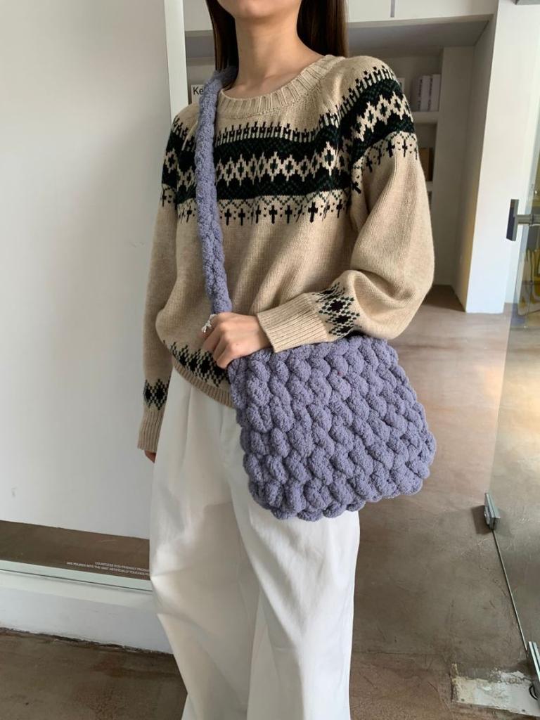 Новая сумка-облако из грубой шерсти Ice Bar, связанная крючком, ручная работа, готовая сумка, самодельная сумка-мессенджер