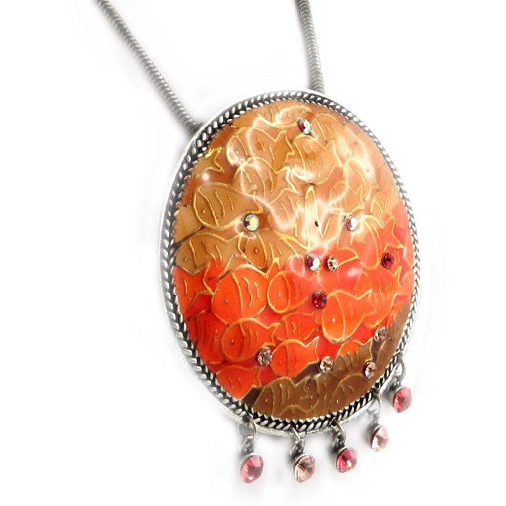 Les Trésors De Lily [E0681] — Оранжевое дизайнерское колье «Таласса»