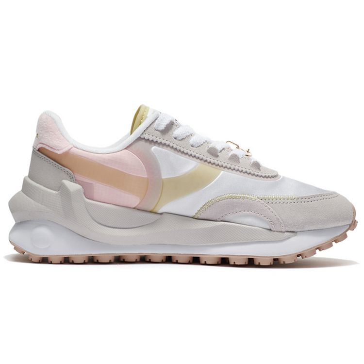 Кроссовки Li Ning Fangyuan Classic Retro с низким верхом для бега, женские, белые, серые, розовые, AGCS014-1