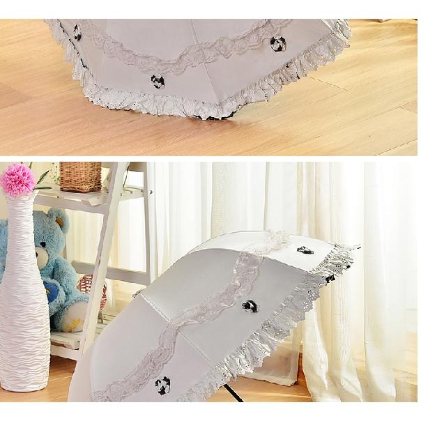 Солнцезащитный кружевной зонтик от дождя, женский солнцезащитный крем, корейский тройной складной зонт, УФ-прозрачный ветрозащитный зонт принцессы, украшение, омбрелло, подарок