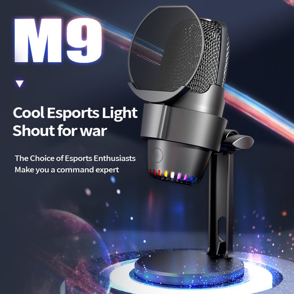USB RGB микрофон компьютерный микрофонный комплект с штативом шумоподавление Plug & Play одна кнопка для отключения звука